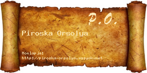 Piroska Orsolya névjegykártya