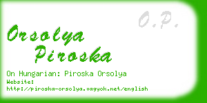 orsolya piroska business card